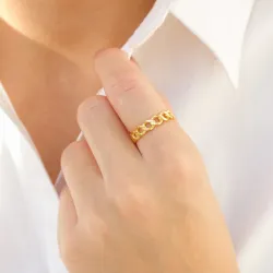 panzer Ring aus vergoldetes Messing - Eliné