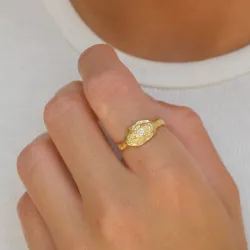 Zirkon Ring aus vergoldetes Messing - Eliné