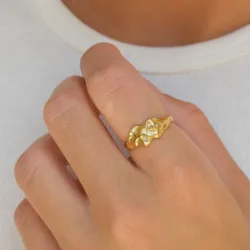 Zirkon Ring aus vergoldetes Messing - Eliné