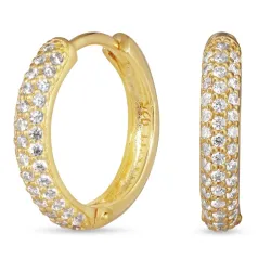 Zirkon Kreole in vergoldetes Messing - Eliné