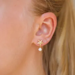 Seestern Perle Ohrringe in vergoldetes Messing - Eliné