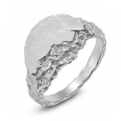 Zirkon Ring aus versilbertes Messing - Lumé Etched