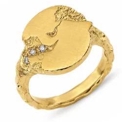 Zirkon Ring aus vergoldetes Messing - Lumé Etched