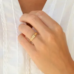 Zirkon Ring aus vergoldetes Messing - Lumé Etched