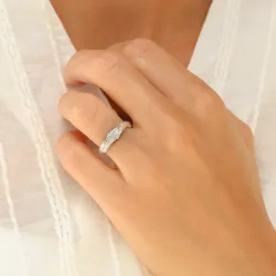 Zirkon Ring aus versilbertes Messing - Lumé Etched