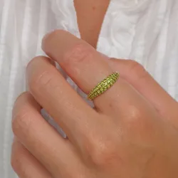 olivengrünem Ring aus vergoldetes Messing