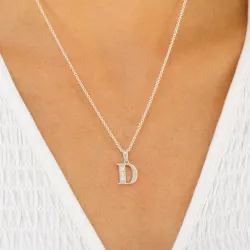 buchstab d Zirkon Anhänger aus Silber - My Letter