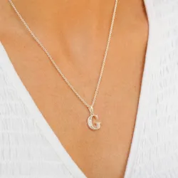 buchstab g Zirkon Anhänger aus Silber - My Letter