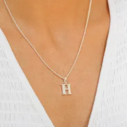 buchstab h Zirkon Anhänger aus Silber - My Letter