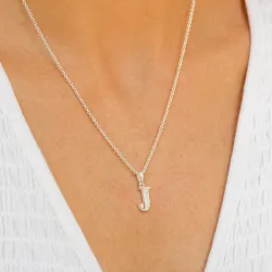 buchstab j Zirkon Anhänger aus Silber - My Letter