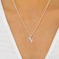 buchstab n Zirkon Anhänger aus Silber - My Letter