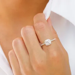 viereckigem Zirkon Ring aus Silber