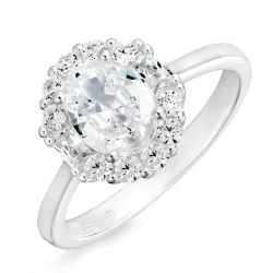 ovaler Zirkon Ring aus Silber