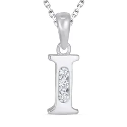 buchstab i Zirkon Halskette aus Silber und Anhänger aus Silber - My Letter
