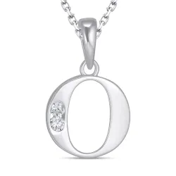 buchstab o Zirkon Halskette aus Silber und Anhänger aus Silber - My Letter