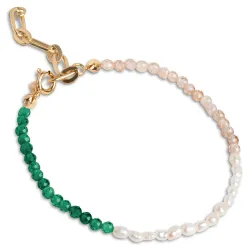 Enamel Gabriella Armband in vergoldetem Sterlingsilber grünem Emaille orangefarbenem Emaille