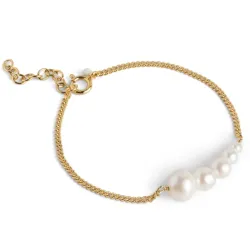 Enamel Carmen Perle Panzerarmband in vergoldetem Sterlingsilber