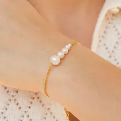 Enamel Carmen Perle Panzerarmband in vergoldetem Sterlingsilber