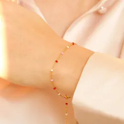 Enamel Lola Rosie Armband in vergoldetem Sterlingsilber farbigem Emaille