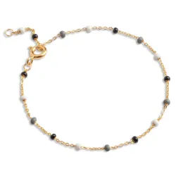 Enamel Lola Salt’n’Pepper Armband in vergoldetem Sterlingsilber mehrfarbigem Emaille