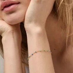 Enamel Lola Atlantic Armband in vergoldetem Sterlingsilber blauem Emaille