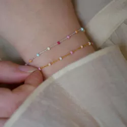 Enamel Lola Rainbow Armband in Silber regenbogenfarbenem Emaille