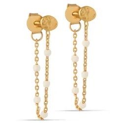 Enamel Lola Daisy Lola Daisy ketten ohrringe in vergoldetem Sterlingsilber weißem Emaille