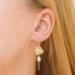 Enamel Kai Pearl Perle ketten ohrringe in vergoldetem Sterlingsilber