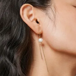 Enamel Aga Pearl Ohrringe in vergoldetem Sterlingsilber