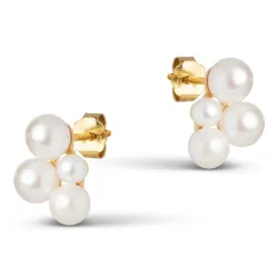 Enamel Mae Perle Ohrringe in vergoldetem Sterlingsilber