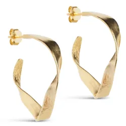 Enamel Scarlet Small  Halbkreolen in vergoldetem Sterlingsilber