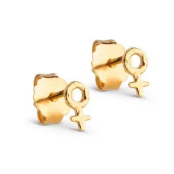 Enamel Feminine Power Ohrstecker in vergoldetem Sterlingsilber