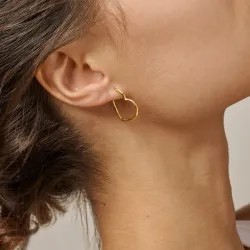 Enamel Organic Heart Medium Ohrringe in vergoldetem Sterlingsilber