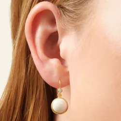 Julie Sandlau Prime Ivory Ohrringe in vergoldetem Sterlingsilber weißem Bergkristall