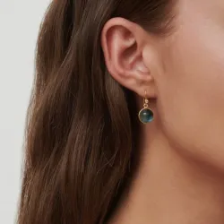 Julie Sandlau Prime blauem Ohrringe in vergoldetem Sterlingsilber blauem Bergkristall weißem Zirkon