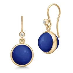 Julie Sandlau Prime blauem Lapislazuli Bergkristall Ohrringe in vergoldetem Sterlingsilber dunkelblauem Bergkristall weißem Bergkristall