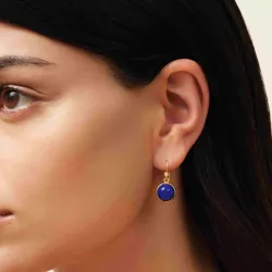 Julie Sandlau Prime blauem Lapislazuli Bergkristall Ohrringe in vergoldetem Sterlingsilber dunkelblauem Bergkristall weißem Bergkristall