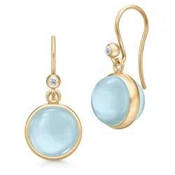 Julie Sandlau Prime hellblauem Ohrringe in vergoldetem Sterlingsilber