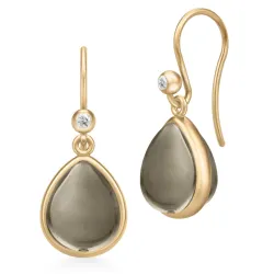 Julie Sandlau Paloma Ohrringe in vergoldetem Sterlingsilber braunem Bergkristall weißem Zirkon