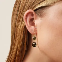 Julie Sandlau Olivia Ohrringe in vergoldetem Sterlingsilber grünem Bergkristall weißem Zirkon