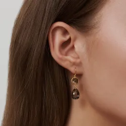 Julie Sandlau Olivia schwarzem Bergkristall Ohrringe in vergoldetem Sterlingsilber