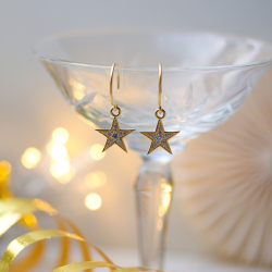 Julie Sandlau Stella Stern Ohrringe in vergoldetem Sterlingsilber weißem Zirkon
