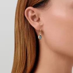 Julie Sandlau Leela Ohrringe in vergoldetem Sterlingsilber blauem Bergkristall weißem Zirkon