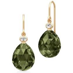 Julie Sandlau Ofelia Ohrringe in vergoldetem Sterlingsilber grünem Bergkristall weißem Zirkon