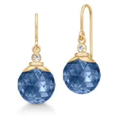 Julie Sandlau Berry blauem Ohrringe in vergoldetem Sterlingsilber blauem Bergkristall weißem Zirkon