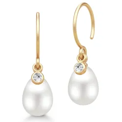 Julie Sandlau June Ohrringe in vergoldetem Sterlingsilber weißem Zirkon