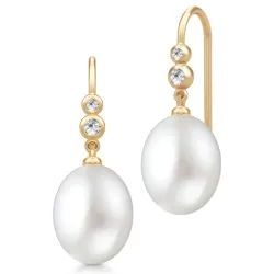 Julie Sandlau Perla Ohrringe in vergoldetem Sterlingsilber weißem Zirkon