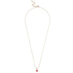 Enamel Amore Herz Halskette in vergoldetem Sterlingsilber rotem Emaille