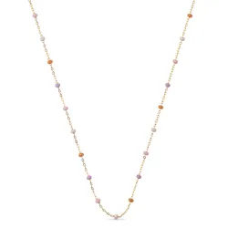 Enamel Lola Blush Halskette in vergoldetem Sterlingsilber fliederfarbenem Emaille