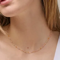 Enamel Lola Blush Halskette in vergoldetem Sterlingsilber fliederfarbenem Emaille